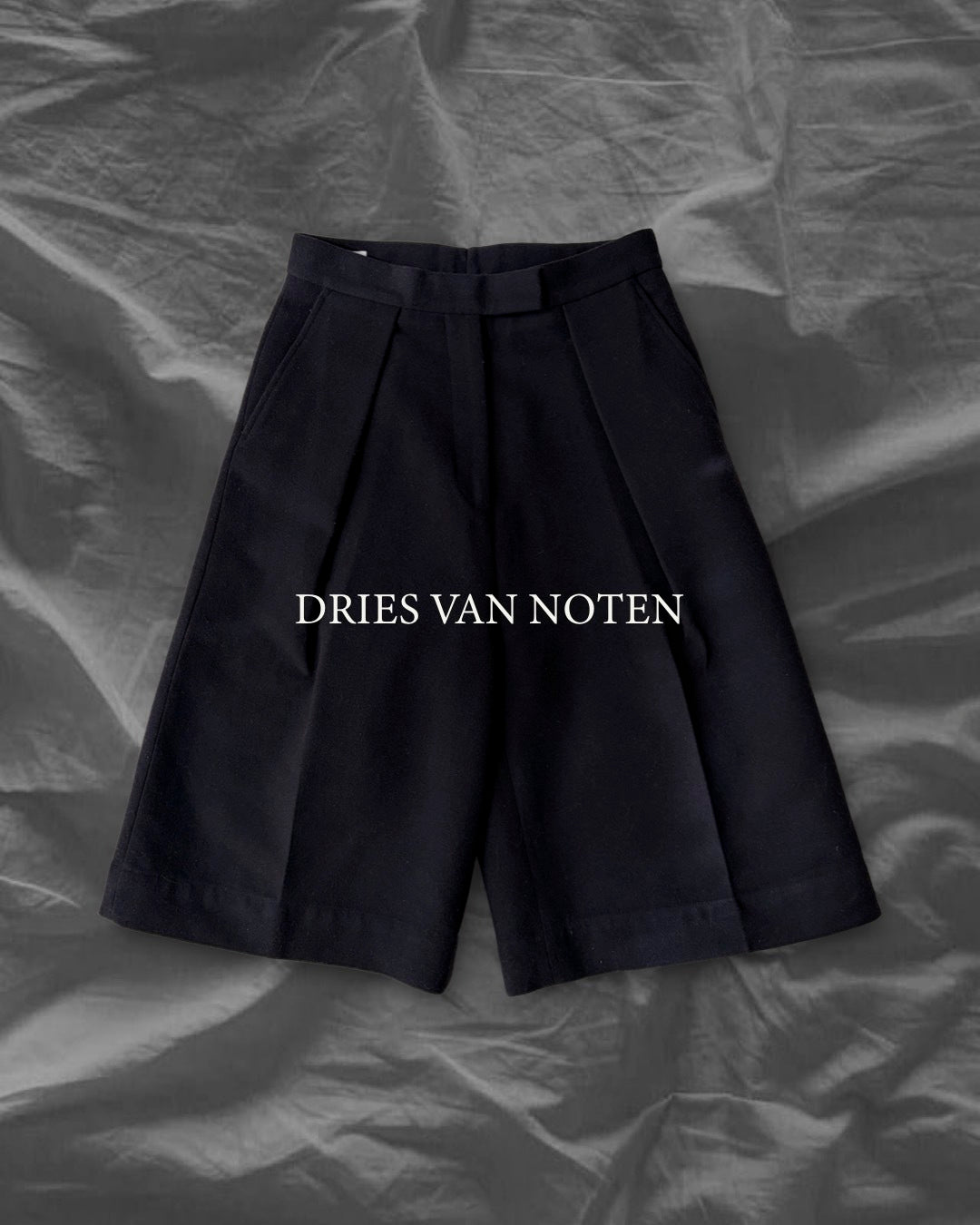 DRIES VAN NOTEN 2010s Wool Cotton Shorts Black Size 36