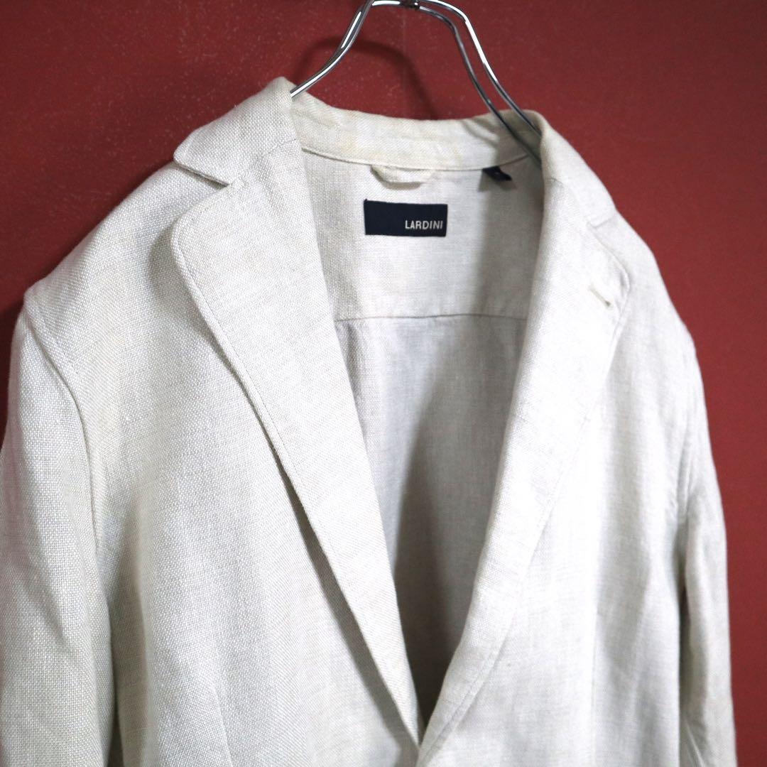 Lardini Off-White Linen Oversized Tailored Jacket Size S