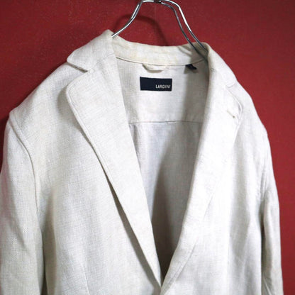 Lardini Off-White Linen Oversized Tailored Jacket Size S