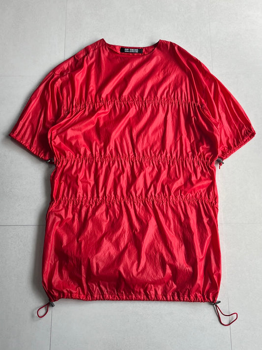 Raf Simons Red Nylon Long Sleeve Tee (08ss) Size 44