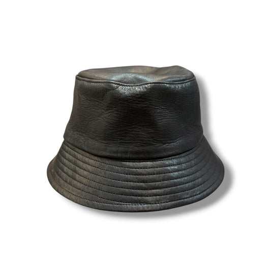 KIJIMA TAKAYUKI Deer Leather Bucket Hat Black Size 2