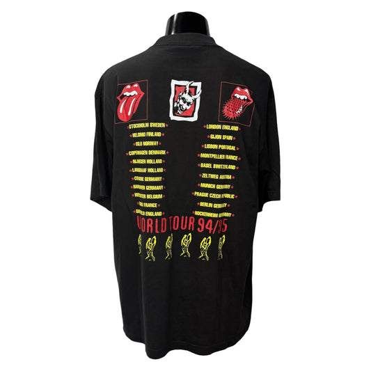 THE ROLLING STONES 90s 1995 Voodoo Tour T-Shirt Size XL