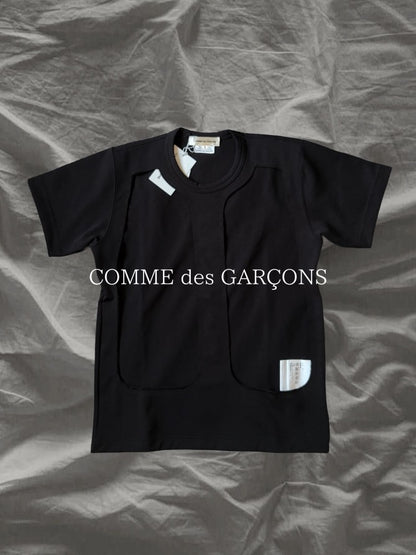 COMME des GARÇONS SS17 Double Cut-Out T-Shirt Black Size S
