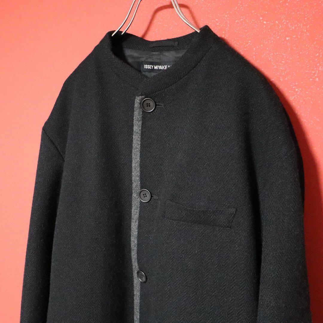 ISSEY MIYAKE MEN 11AW Bicolor Mao Collar Jacket Size 5