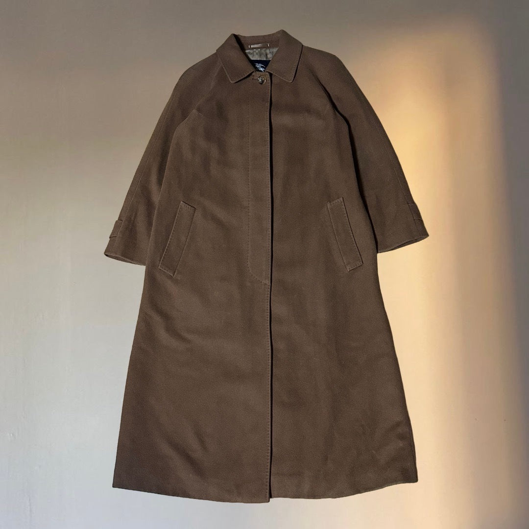 Burberry 00s Brown 100% Cashmere Balmacaan Coat