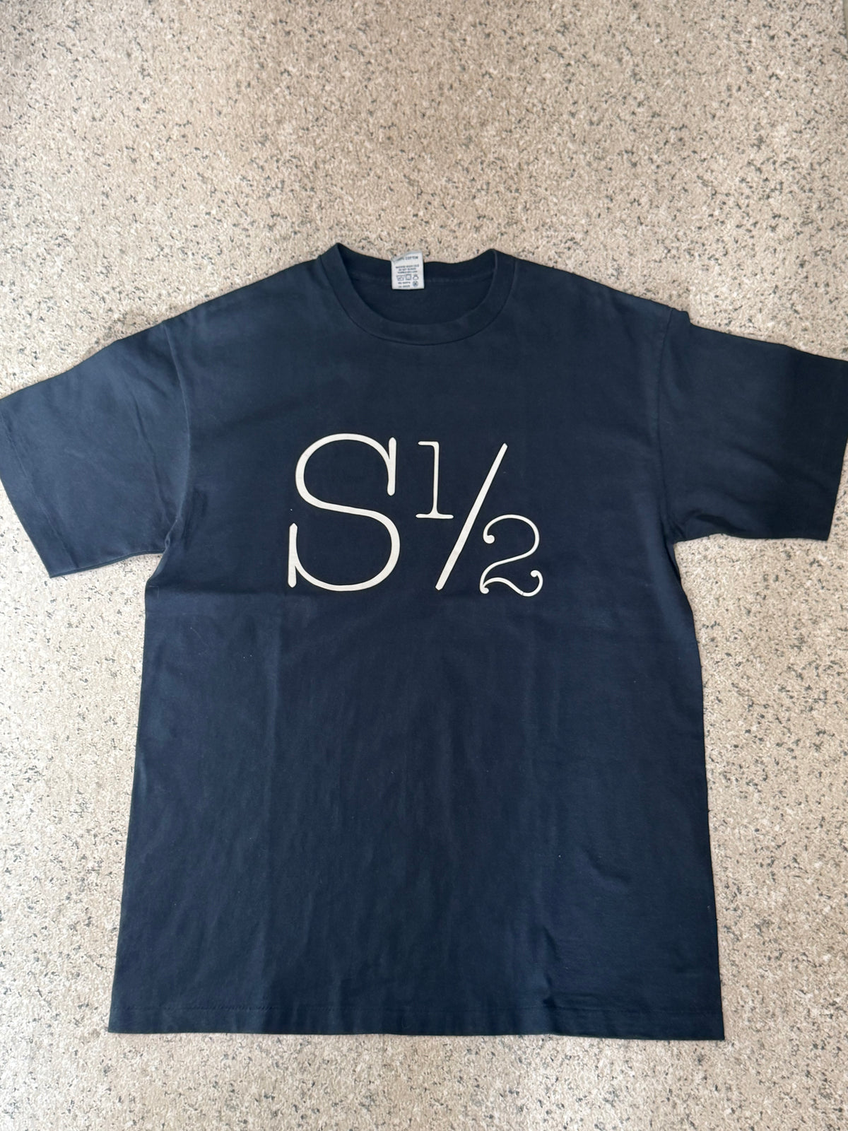FINESSE STUSSY "S 1/2" Graphic T-Shirt Navy Size L