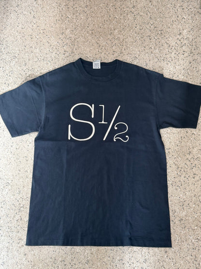 FINESSE STUSSY "S 1/2" Graphic T-Shirt Navy Size L