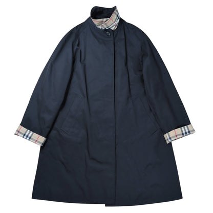 BURBERRY LONDON Black Burberry Check Balmacaan Coat
