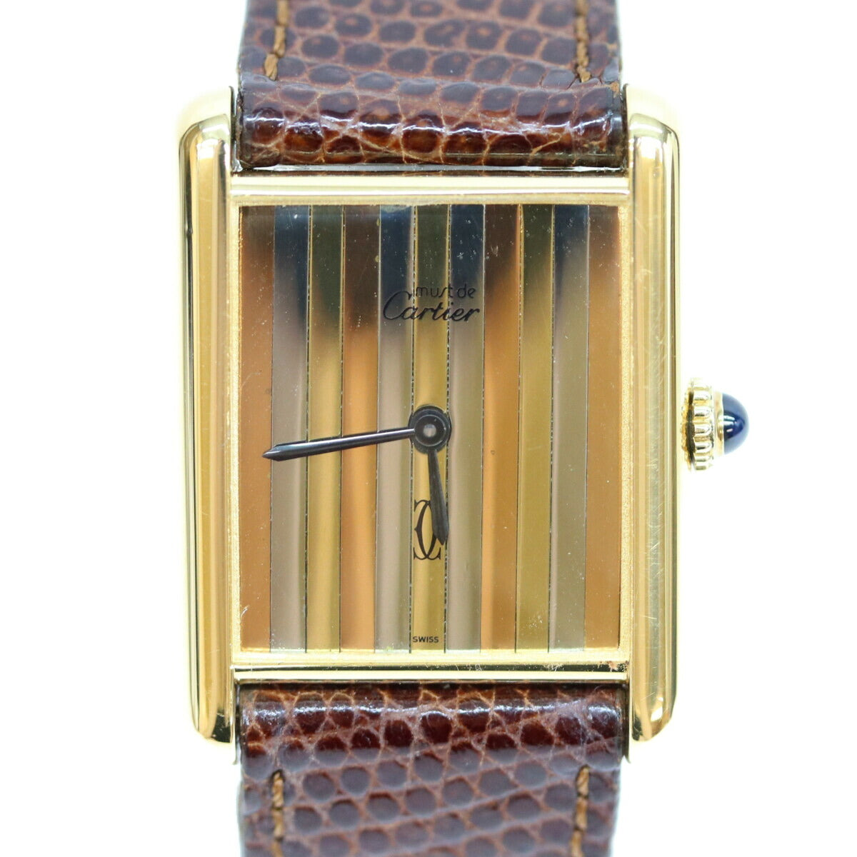 Cartier Mast Tank Vermeil LM Trinity Dial Manual Watch