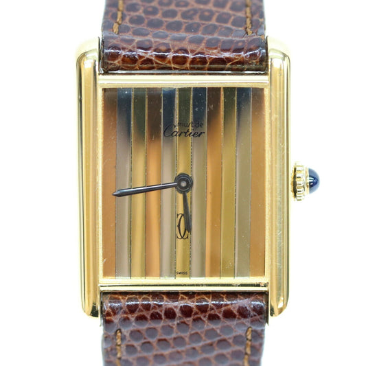 Cartier Mast Tank Vermeil LM Trinity Dial Manual Watch