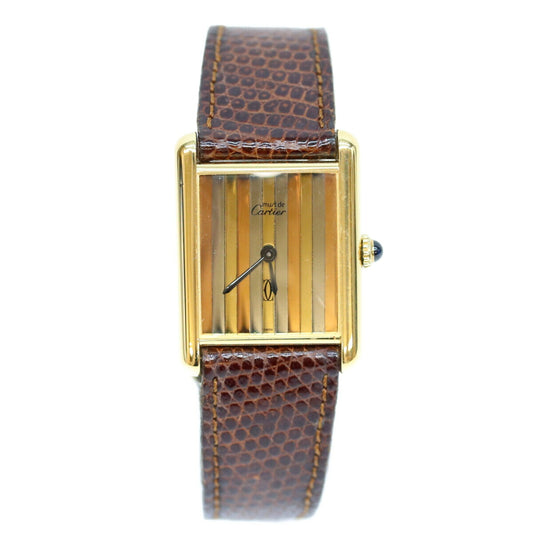 Cartier Mast Tank Vermeil LM Trinity Dial Manual Watch