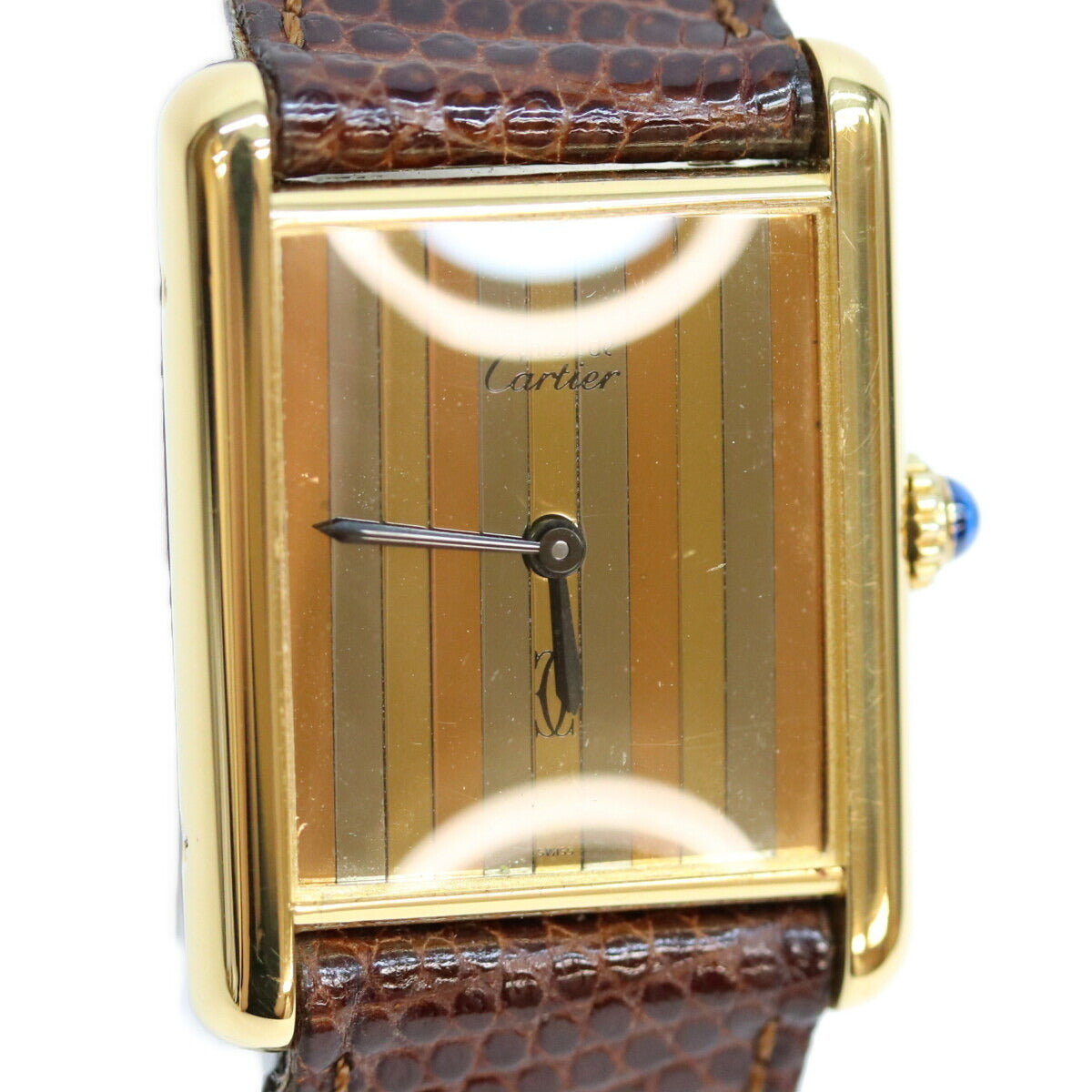 Cartier Mast Tank Vermeil LM Trinity Dial Manual Watch