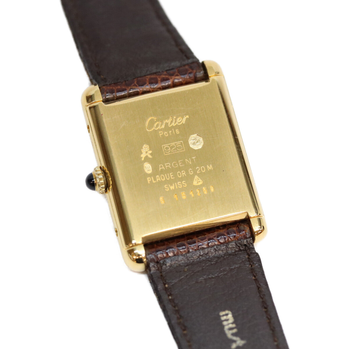 Cartier Mast Tank Vermeil LM Trinity Dial Manual Watch