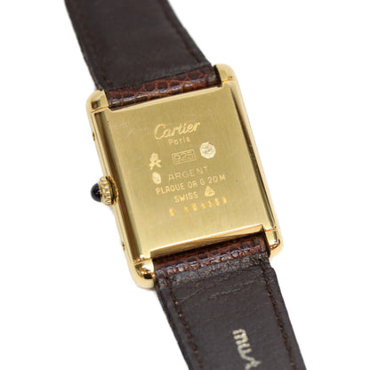 Cartier Mast Tank Vermeil LM Trinity Dial Manual Watch