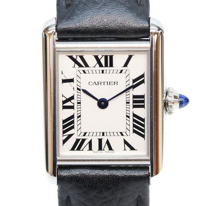 Cartier 21' Tank Must SM Silver Dial Quartz Leather Watch