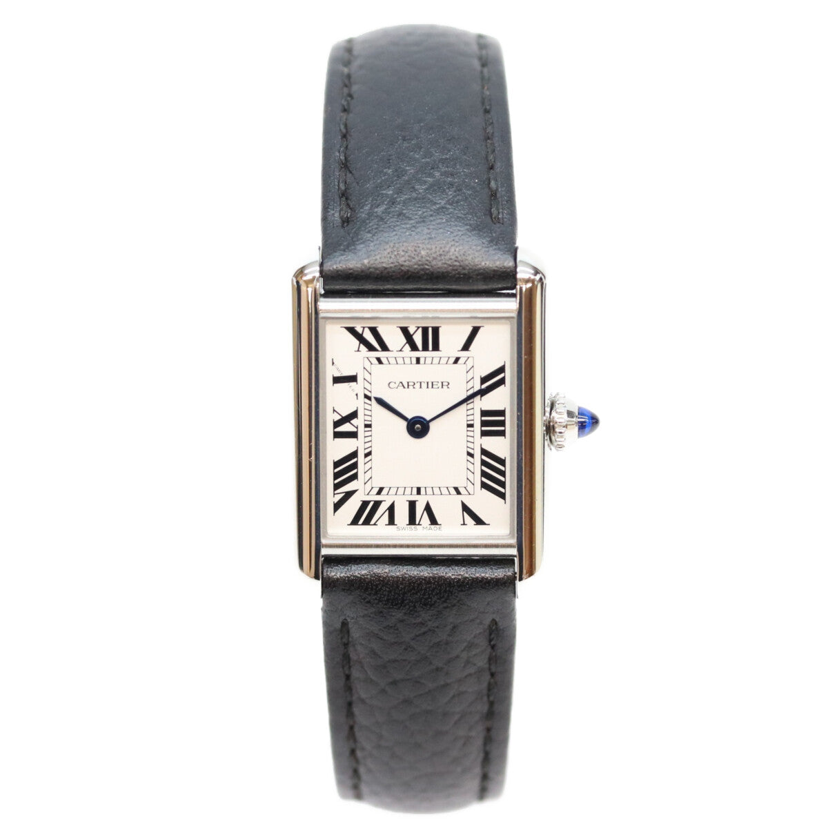 Cartier 21' Tank Must SM Silver Dial Quartz Leather Watch