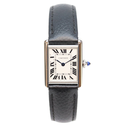 Cartier 21' Tank Must SM Silver Dial Quartz Leather Watch