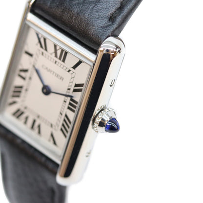 Cartier 21' Tank Must SM Silver Dial Quartz Leather Watch