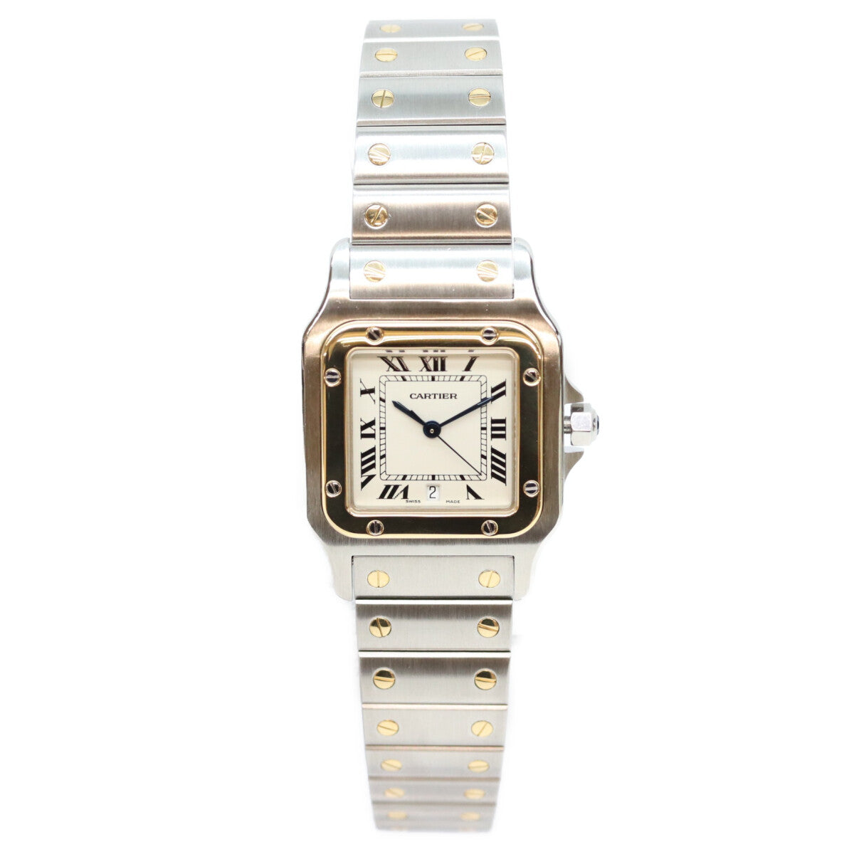 Cartier 80s-90s Santos Galbee LM Quartz Watch Ivory Dial