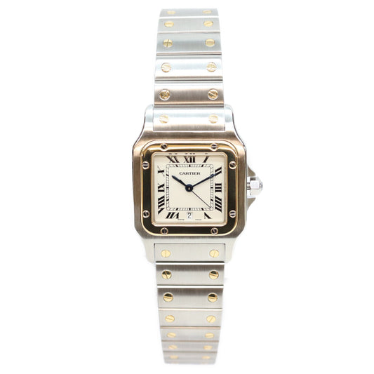 Cartier 80s-90s Santos Galbee LM Quartz Watch Ivory Dial