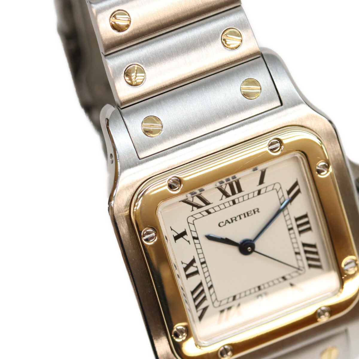 Cartier 80s-90s Santos Galbee LM Quartz Watch Ivory Dial