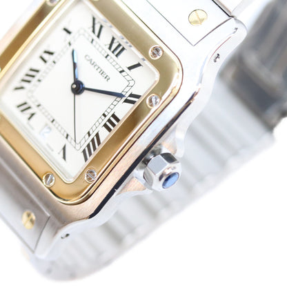 Cartier 80s-90s Santos Galbee LM Quartz Watch Ivory Dial