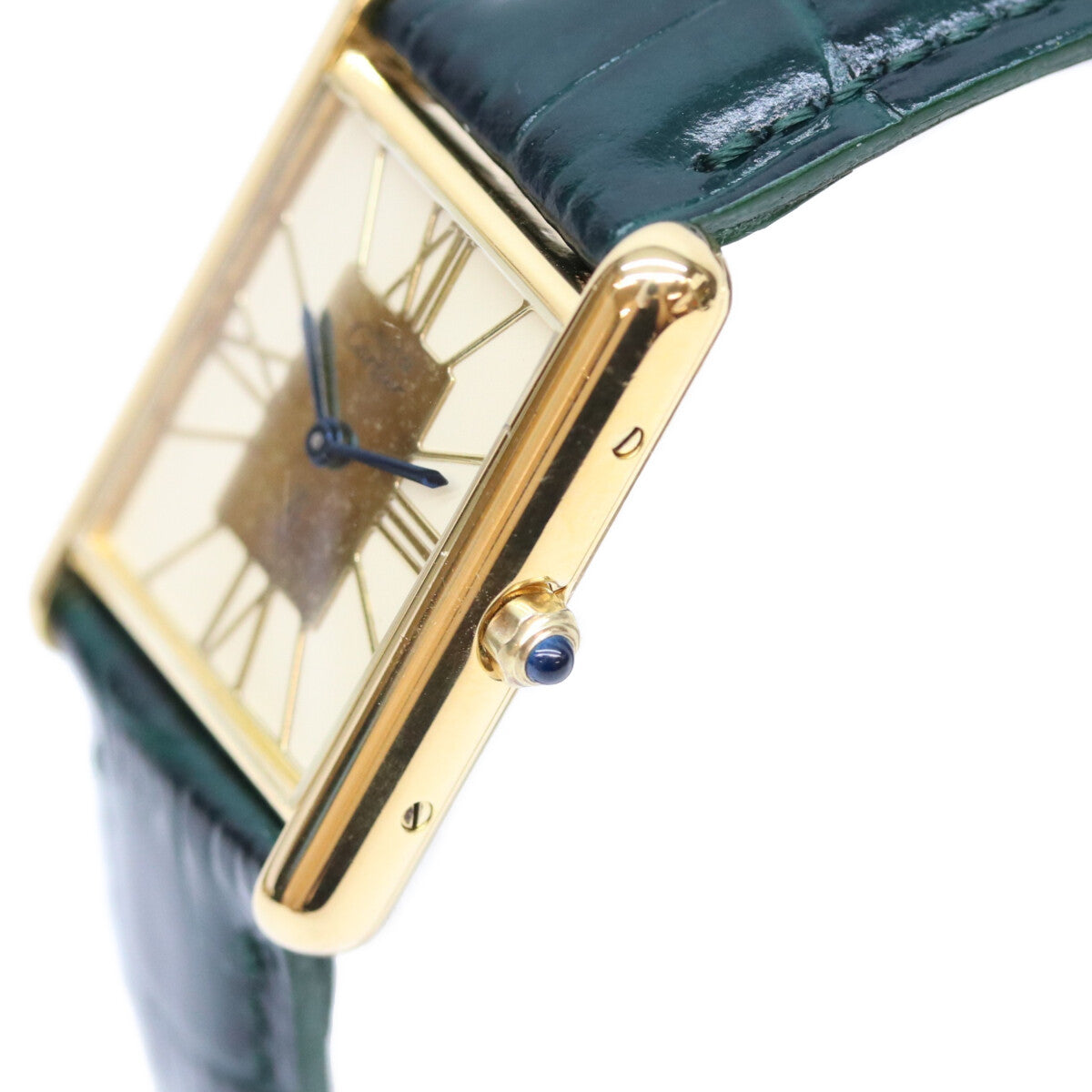 Cartier 80s Must Tank LM Vermeil Cloisonne Dial Watch Gold