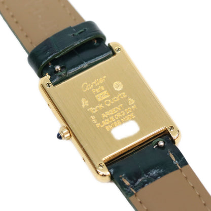 Cartier 80s Must Tank LM Vermeil Cloisonne Dial Watch Gold