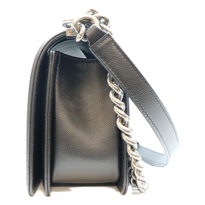 CHANEL Caviar Boy Chanel 25 Medium Chain Shoulder Bag