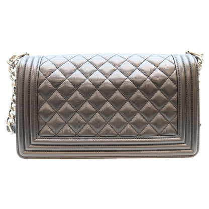 CHANEL Caviar Boy Chanel 25 Medium Chain Shoulder Bag