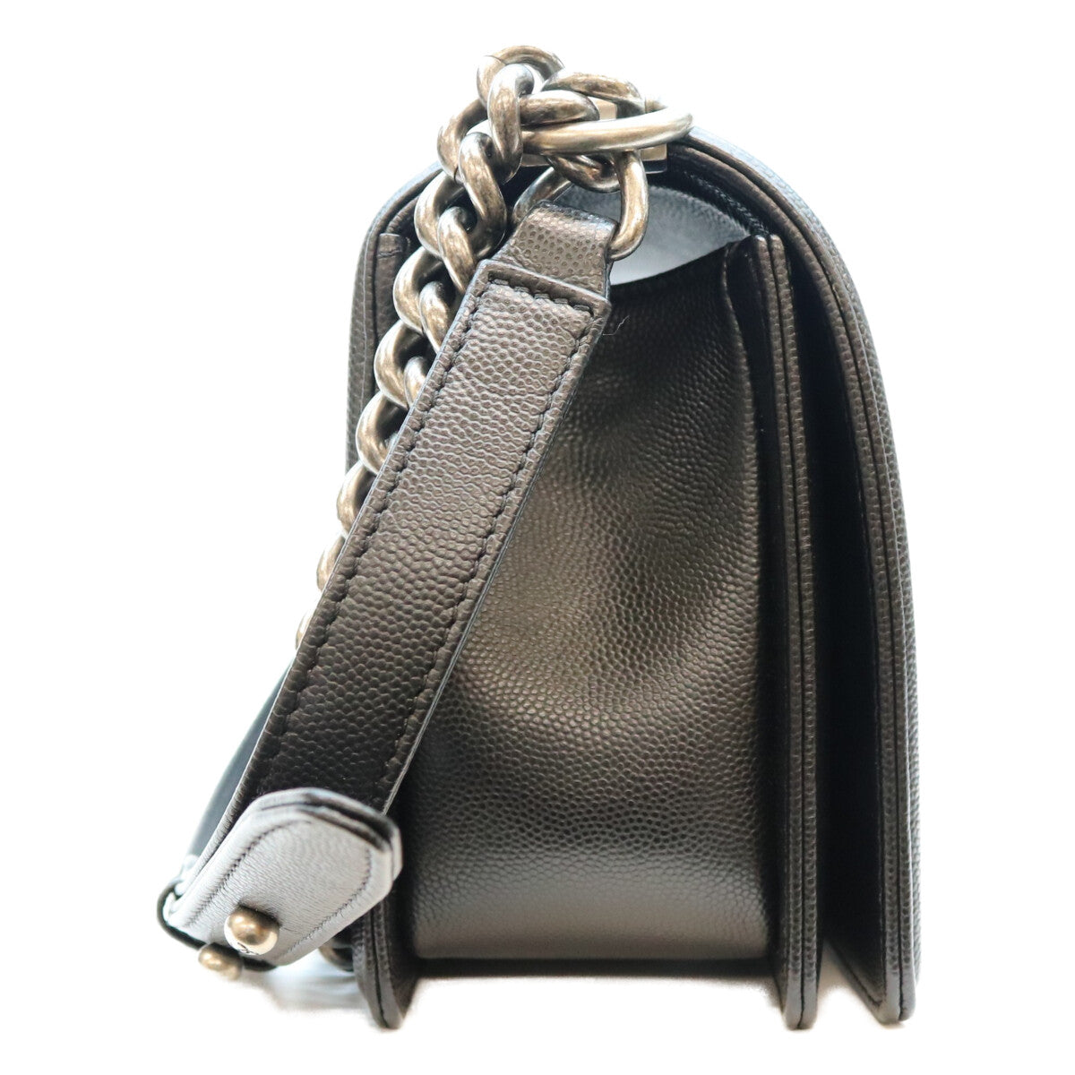 CHANEL Caviar Boy Chanel 25 Medium Chain Shoulder Bag