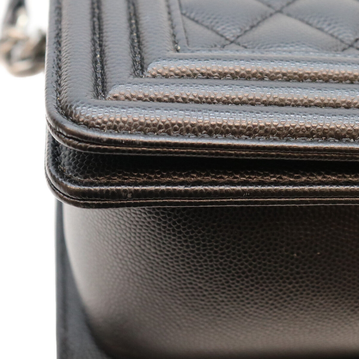 CHANEL Caviar Boy Chanel 25 Medium Chain Shoulder Bag