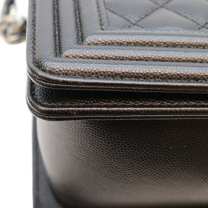 CHANEL Caviar Boy Chanel 25 Medium Chain Shoulder Bag