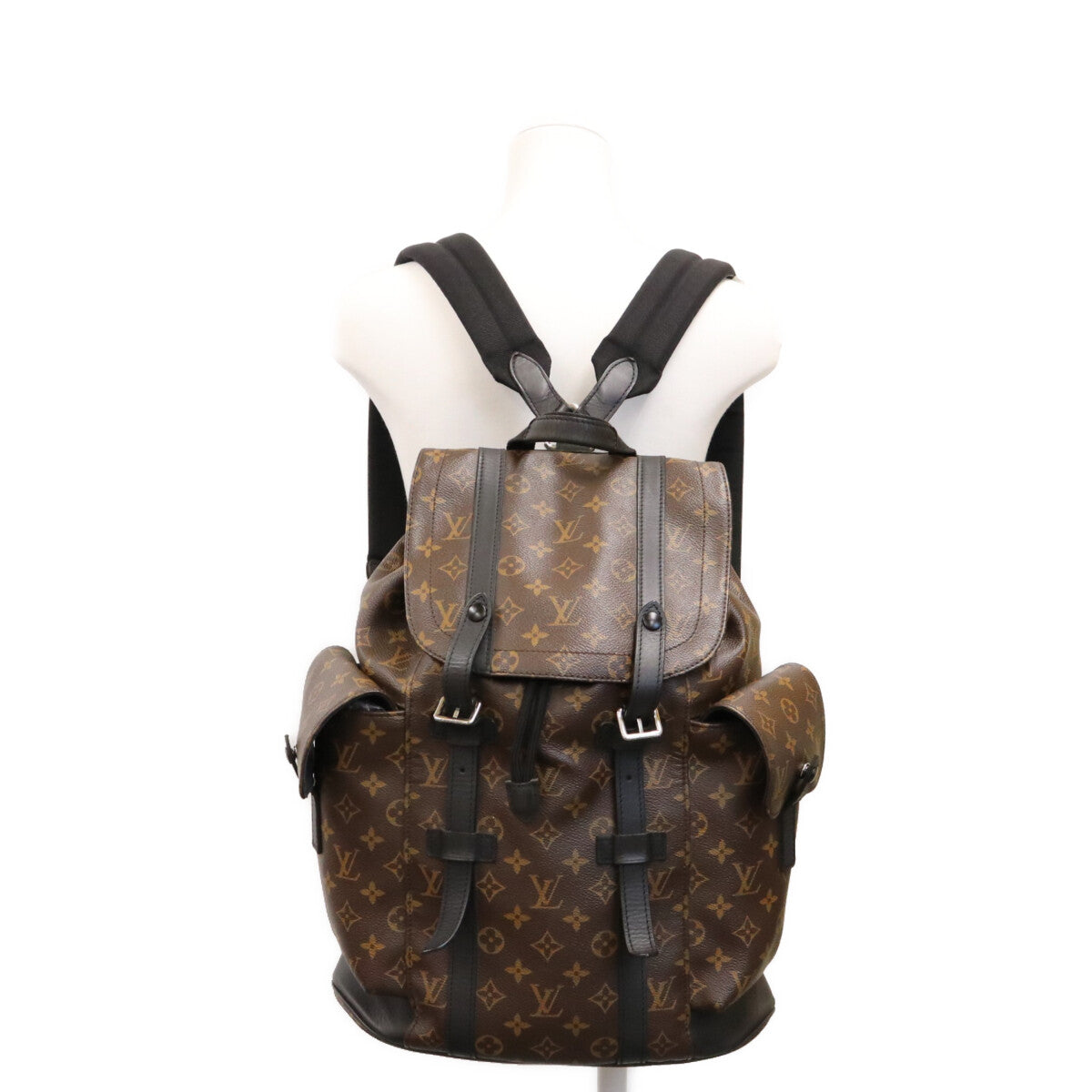 LOUIS VUITTON Monogram Macassar Christopher Backpack Brown