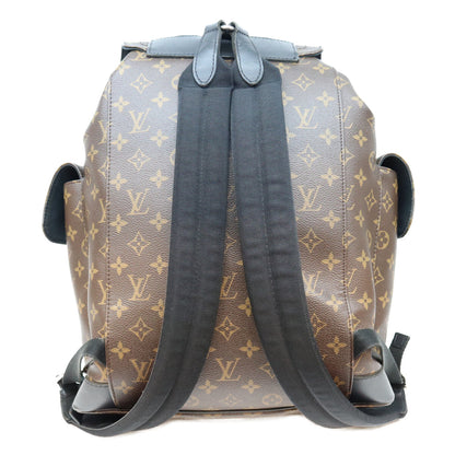 LOUIS VUITTON Monogram Macassar Christopher Backpack Brown