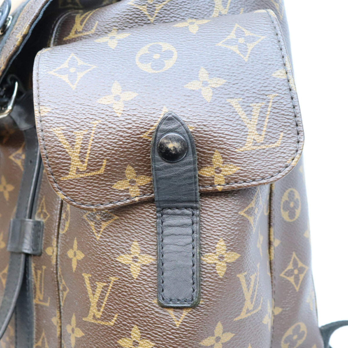 LOUIS VUITTON Monogram Macassar Christopher Backpack Brown