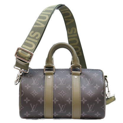 LOUIS VUITTON Monogram Eclipse Keepall Bandouliere Bag Khaki