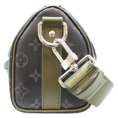 LOUIS VUITTON Monogram Eclipse Keepall Bandouliere Bag Khaki