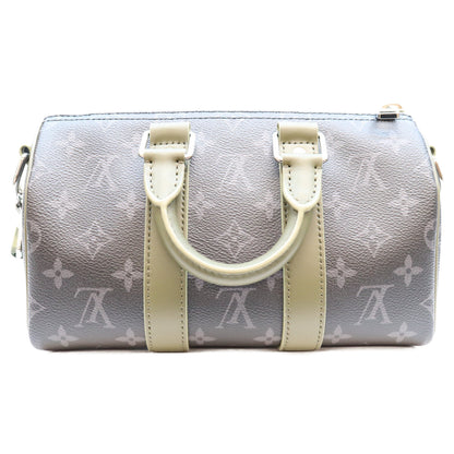 LOUIS VUITTON Monogram Eclipse Keepall Bandouliere Bag Khaki