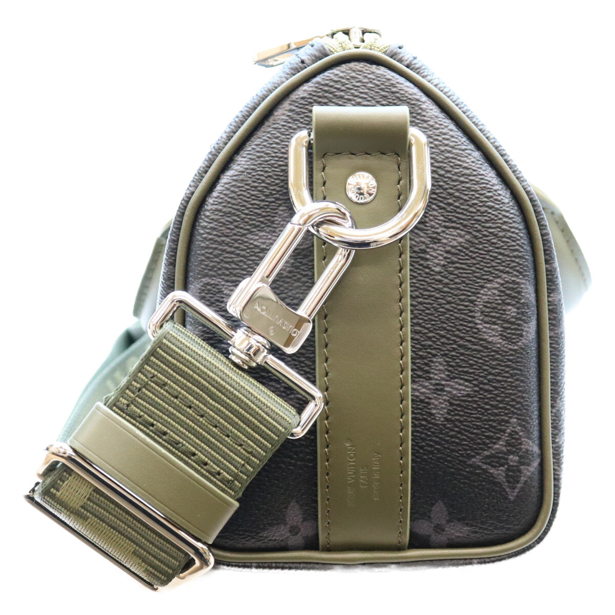 LOUIS VUITTON Monogram Eclipse Keepall Bandouliere Bag Khaki