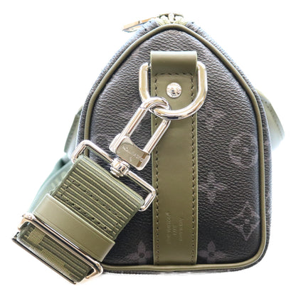 LOUIS VUITTON Monogram Eclipse Keepall Bandouliere Bag Khaki