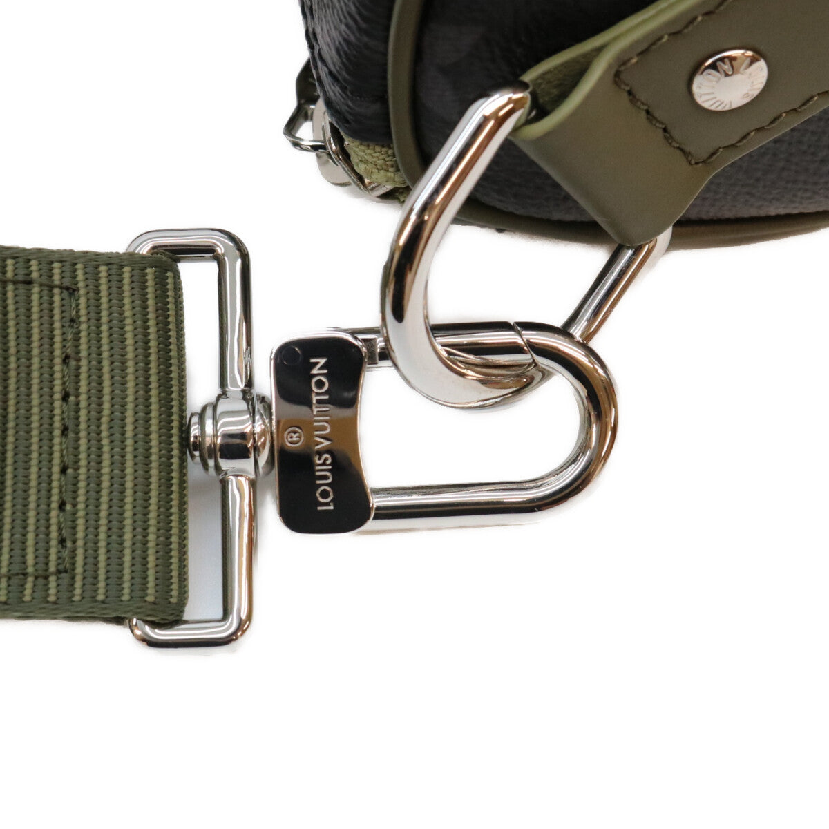 LOUIS VUITTON Monogram Eclipse Keepall Bandouliere Bag Khaki