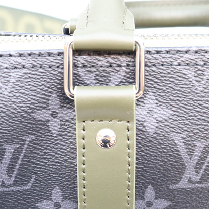 LOUIS VUITTON Monogram Eclipse Keepall Bandouliere Bag Khaki