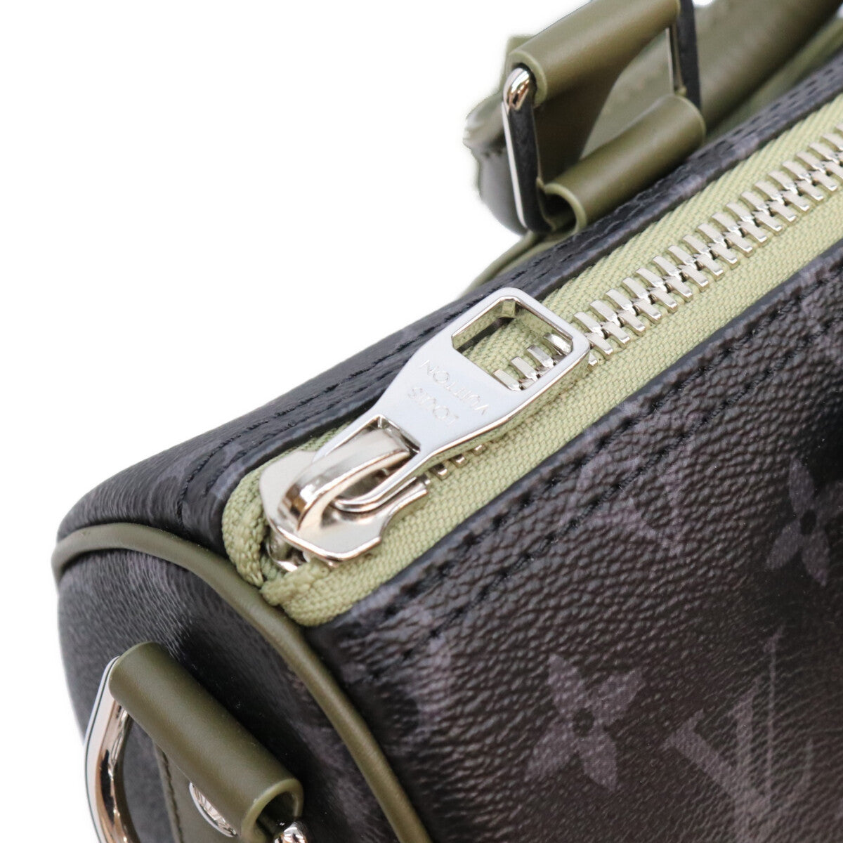 LOUIS VUITTON Monogram Eclipse Keepall Bandouliere Bag Khaki