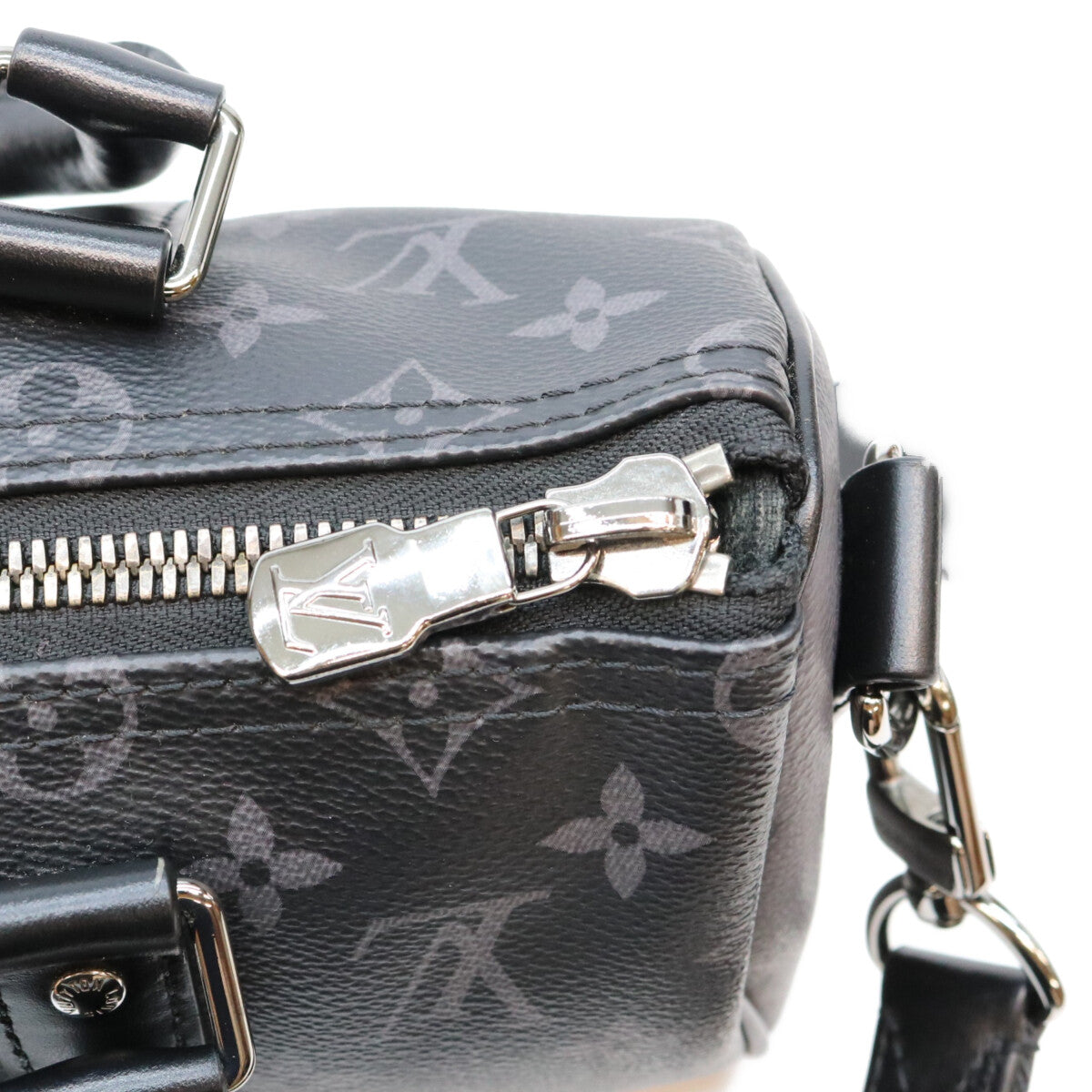 LOUIS VUITTON Monogram Eclipse Keepall 25 Duffle Bag Black