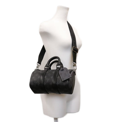 LOUIS VUITTON Monogram Eclipse Keepall 25 Duffle Bag Black