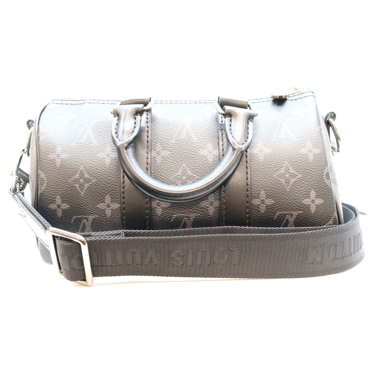 LOUIS VUITTON Monogram Eclipse Keepall 25 Duffle Bag Black