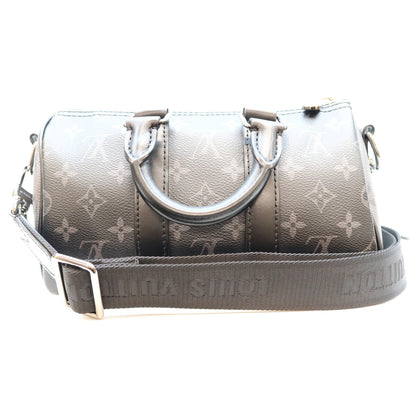 LOUIS VUITTON Monogram Eclipse Keepall 25 Duffle Bag Black