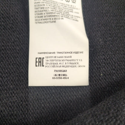 STONE ISLAND Logo Patch Crew Neck Wool Sweater Black Size L