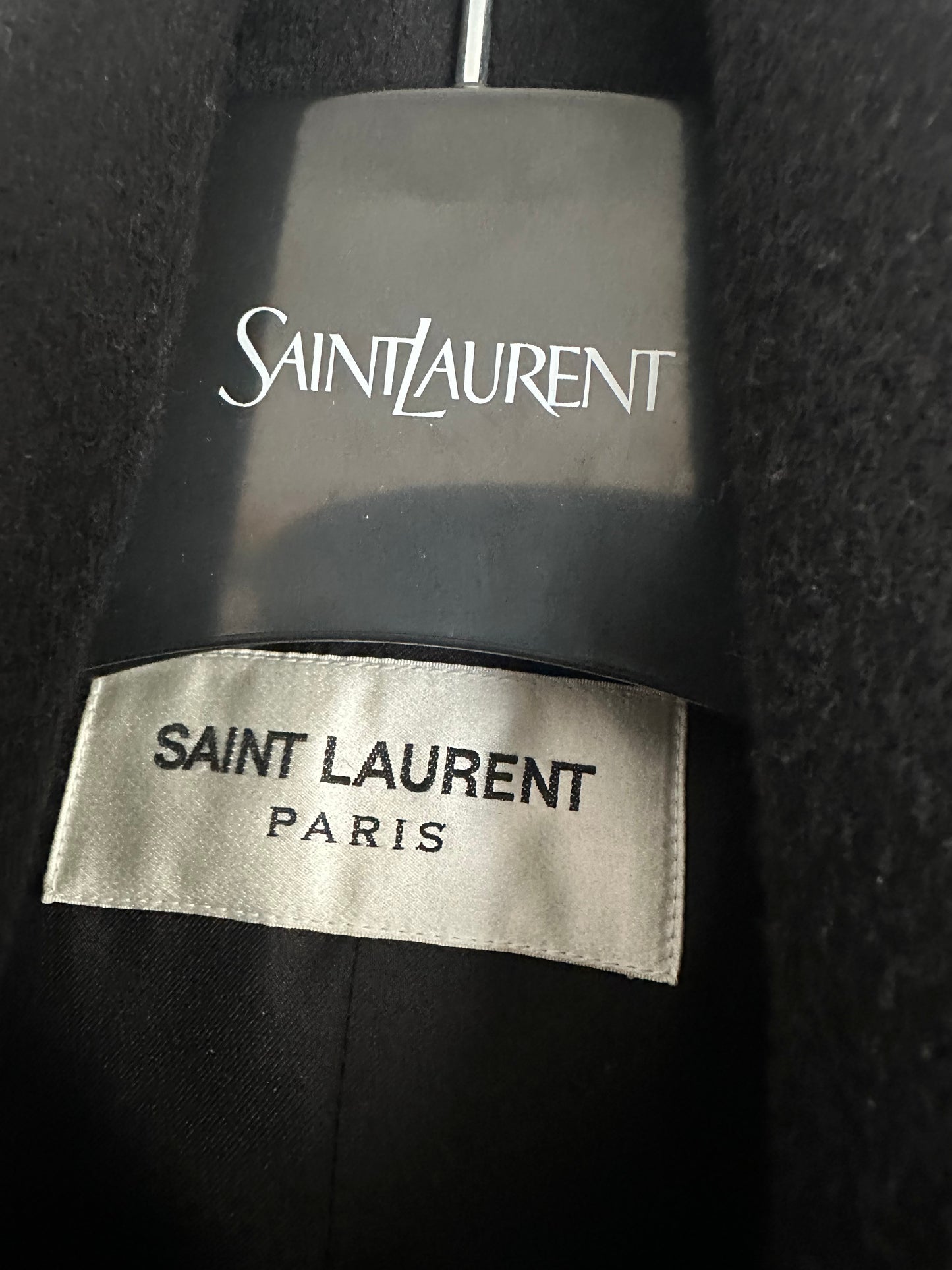 Vintage Saint Laurent AW23 Wool Maxi Coat Black Size S